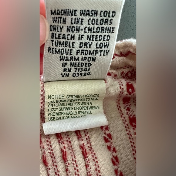 LL Bean Dobby Nightgown XL Flannel Pintuck Cotton Cottage Red Print Sleep Dress - Picture 3 of 8